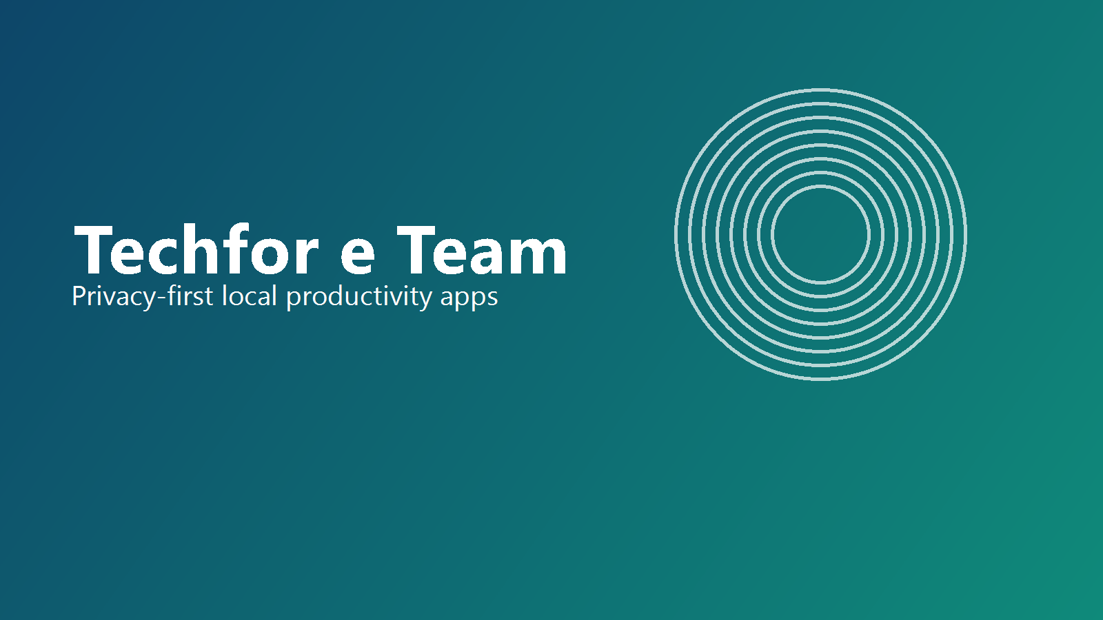 Techfor e Team visual banner showing local-first product engineering